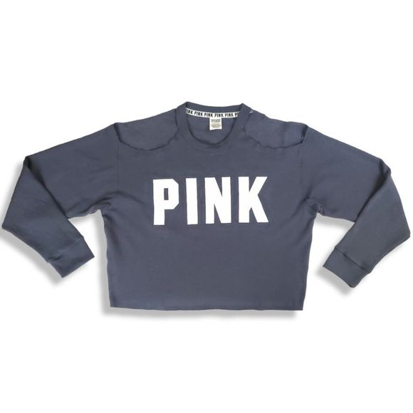 VICTORIA'S SECRET PINK CROPPED SWEATER - Picture 1 of 4